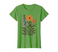 Boho Floral Foxglove Daisy Tulip Sottile Distressed Vintage Maglietta