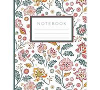 Boho Floral Garden Composition Notebook: Vintage-Inspired Lined Notebook with Rustic Folk Blooms - 100+ Pages, College Ruled, 7.5" x 9.25"