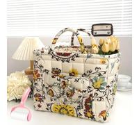 Boho Floral Laundry Baskets,Floral Pattern Quilted Storage Basket,Large Capacity Fabric Storage Decorative Baskets