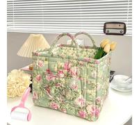 Boho Floral Laundry Baskets,Floral Pattern Quilted Storage Basket,Large Capacity Fabric Storage Decorative Baskets