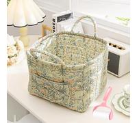 Boho Floral Laundry Baskets,Floral Pattern Quilted Storage Basket,Large Capacity Fabric Storage Decorative Baskets