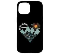 Boho Floral Mountain Flower Heart Faith Can Move Mountains Custodia per iPhone 15