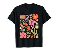 Boho Floral Nurse Life Stetoscopio Medico Operatore Sanitario Maglietta