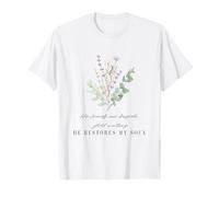 Boho Flower Christian He Leads Beside Still Waters Outfit Maglietta