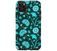 Boho Flowers Bold Aqua Ocean Disegnato A Mano Fiori Tropicali Custodia per iPhone 11 Pro Max