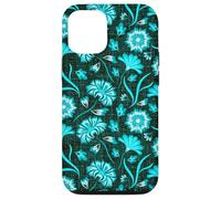 Boho Flowers Bold Aqua Ocean Disegnato A Mano Fiori Tropicali Custodia per iPhone 12/12 Pro