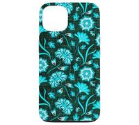 Boho Flowers Bold Aqua Ocean Disegnato A Mano Fiori Tropicali Custodia per iPhone 13