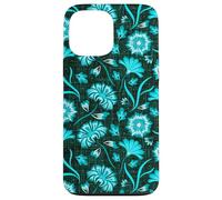 Boho Flowers Bold Aqua Ocean Disegnato A Mano Fiori Tropicali Custodia per iPhone 13 Pro Max