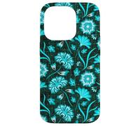 Boho Flowers Bold Aqua Ocean Disegnato A Mano Fiori Tropicali Custodia per iPhone 14 Pro