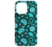 Boho Flowers Bold Aqua Ocean Disegnato A Mano Fiori Tropicali Custodia per iPhone 14 Pro Max