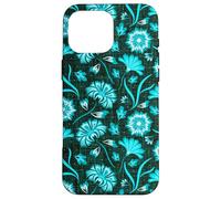Boho Flowers Bold Aqua Ocean Disegnato A Mano Fiori Tropicali Custodia per iPhone 16 Pro Max