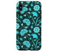 Boho Flowers Bold Aqua Ocean Disegnato A Mano Fiori Tropicali Custodia per iPhone XS Max