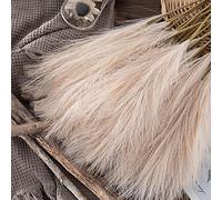 BOHO Flowers - Fuffy Short Artificial Pampas Grass, bouquet di canne finte con disposizione floreale secca | Decorazione di riempitivi per vasi bohémien rustico per l'arredamento della casa per