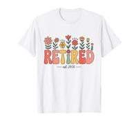 Boho Flowers Retired EST 2026 Funny Retirement Maglietta