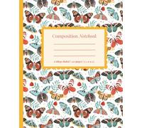 Boho Folk Art Butterfly & Moth Notebook: Wide Ruled Composition Journal for Teen Girls & Women | Cute Girly Writing Book for School, College, Office, ... School, College, Office, Notes & Journaling