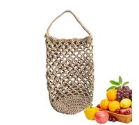 Boho Fruit And Veggie Holder - Hand Woven Fruit Vegetable Kitchen Storage Net Pouch | Wall Onion Basket - For Home Farmhouse Pantry Living Room Bedroom Balcony Laundry Room Entryway