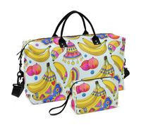 Boho Fruit Banana Colorful Moda Decorativo Duffel Bag Gym Bag con Cinghia Regolabile per Aereo Viaggiare 2 Pz Set bolsas para