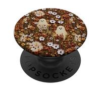 Boho Ghost Wildflower Vintage Floral Halloween Coquette PopSockets PopGrip Adesivo