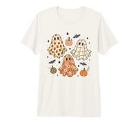 Boho Ghosts Pumpkin Halloween Floral Maglietta Premium