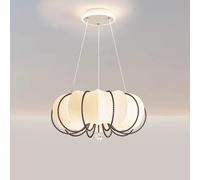 Boho Girls White Pearl Decor French Country Chandelier Large Mid Century Ceiling Pendant Light Nordic LED Hanging Lamp for Kitchen Island Dining Room Bedroom