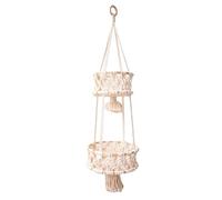 Boho Hanging Plant Holder - Multi-Layer Woven Rope Organizer | 3-Tier Macrame Flower Basket, Decorative Indoor Pot Storage, Unique Hanging Ornament for Bedroom, Balcony, Kitchen, Office, Housewarming