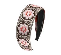 Boho Headbands, Embroidered Hair Bands, With Floral Sewn Detail and Vintage Ethnic Look, Headpiece for Most Hairstyles, Girls Hair Accessories Included, Soft Fabric Design