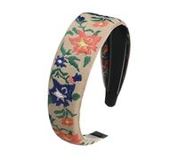 Boho Headbands, Embroidered Hair Bands, With Floral Sewn Detail and Vintage Ethnic Look, Headpiece for Most Hairstyles, Girls Hair Accessories Included, Soft Fabric Design