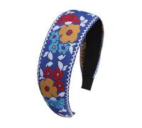 Boho Headbands, Embroidered Hair Bands, With Floral Sewn Detail and Vintage Ethnic Look, Headpiece for Most Hairstyles, Girls Hair Accessories Included, Soft Fabric Design