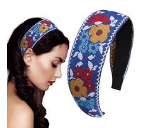 Boho Headbands for Women, Floral Embroidered Headbands, Vintage Style Hair Accessories, Ethnic Style Headpiece, Girls Boho Hair Bands, Floral Pattern Headbands, Bohemian Style Hair Accessories