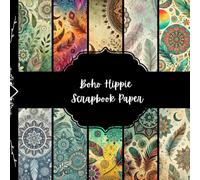 Boho Hippie Scrapbook Paper, Bohemian Junk Journal Paper, Groovy Decorative Paper, DIY Projects, Origami, Collage Sheets, Decouapge Paper, 8,5" by 8,5" inches, 10 Designs, Double Sided