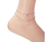 Boho Initial Cavigliera Cuore Amore Argento Colore Braccialetto Alla Caviglia Catena Gamba 26 Cavigliere Lettera Donne Cavigliere Spiaggia Piede GioielliUtile e pratico.