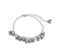 Boho Jingling Bell nappa cavigliera braccialetto per le donne vintage argento suoni campane perline regolabile Jingle Charm cavigliera catena del piede indiano zingaro sandali a piedi nudi gotico
