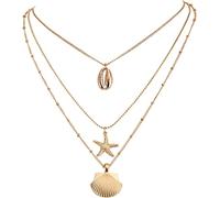 Boho Layered Starfish Collane Oro Capesante Collana Pendente Conchiglia Gioielli per Le Donne