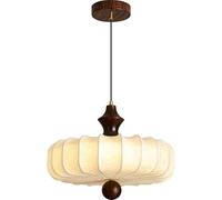 Boho Light Large Silk Fabric Flower Pendant Lighting Fixtures Farmhouse Coastal Chandelier Antique Wood Mid Century Hanging Ceiling Lamp for Bedroom Kitchen Island Dining Room
