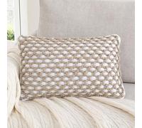 Boho Living Jada - Coperta decorativa in tessuto di alta qualità, per soggiorno, 30,5 x 50,8 cm, colore: bianco