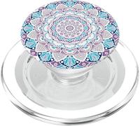 Boho Mandala Fiore Chic Blu Viola Geometrico Zen Art PopSockets PopGrip per MagSafe