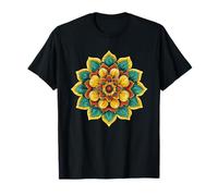 Boho Mandala Floreale Lotus Pattern Geometria Sacra Maglietta