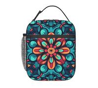 (Boho Mandala Flower) Borsa Frigo Riutilizzabile Borse Frigo A Prova Di Perdite Borsa Per Il Pranzo Per Campeggio Scuola Picnic