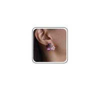 Boho Matrimonio Piccolo Dainty Cz Orecchini A Perno Semplice Più Piccoli Orecchini Fiore Viola Floreale Margherita Delicato Cristallo Mini Perla Carino Petalo Rosa Minuscola Perlina Gioielli Donne