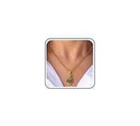 Boho Matrimonio Piccolo Rubino Lacrima Collana Oro Smeraldo Cristallo Collana Ciondolo Piccolo Verde Strass Fiore Choker Carino Semplice Rosso Cz Delicato Solitario Minimalista Dainty Sottile Donne