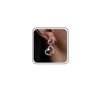 Boho Matrimonio Rosa Strass Orecchini Cuore Vuoto Penzolare Piccoli Orecchini Di Cristallo Amore Goccia Semplice Minuscolo Scintillante Cz Perno Più Piccolo Diamante Prom Delicato Minimalista Donne
