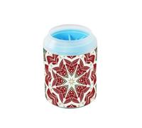 Boho Merry Christmas Mandala verde rosso riutilizzabile zampa tazza pulizia tazza morbido silicone spazzola animali kit di pulizia per cani e gatti