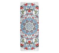 Boho Merry Christmas Snowman Mandala tappetino da yoga non tossico 1 mm per esercizio stampato, antiscivolo, tappetino da yoga caldo asciugamano con borse 180,3 x 66 cm