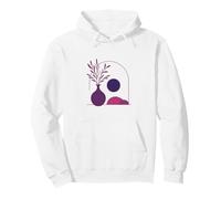 Boho Minimalist Line Art - Geometrico Botanical Purple Grafica Felpa con Cappuccio