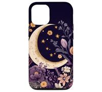 Boho Moon Phases Floral Aesthetic Chic Custodia per iPhone 12/12 Pro