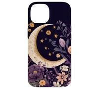 Boho Moon Phases Floral Aesthetic Chic Custodia per iPhone 14