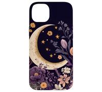 Boho Moon Phases Floral Aesthetic Chic Custodia per iPhone 14 Plus