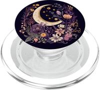 Boho Moon Phases Floral Aesthetic Chic PopSockets PopGrip per MagSafe
