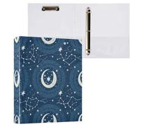 Boho Moon - Raccoglitori per quaderni da 2,5 cm e mezzo, con anelli a D, con tasche, confezione da 2 raccoglitori da ufficio, 200 fogli