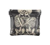 Boho Moon Stars Love - Portamonete da donna, in pelle, portatile, mini astuccio per cosmetici, per ragazze e donne